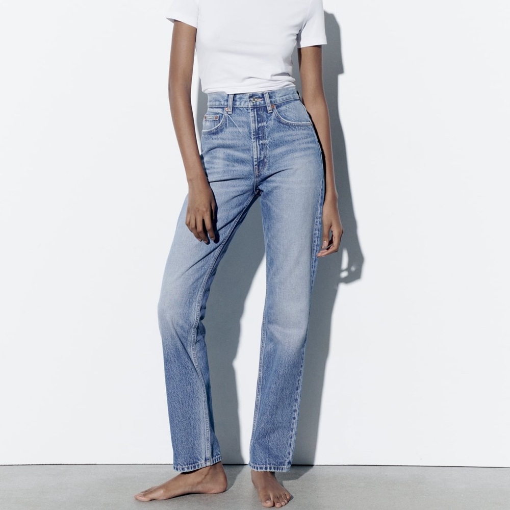 Zara High Rise TRF straight Jean